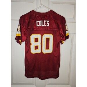 Vintage Washington Redskins On Field Jersey Coles #80 NFL Reebok Youth Med 10-12